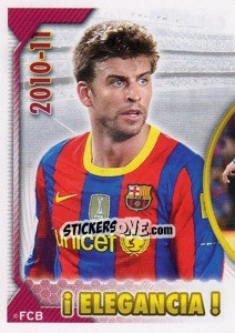 Sticker Pique (Serie Oro) (! Elegancia !) (1 of 2) - FC Barcelona 2010-2011 n. 42 - Panini