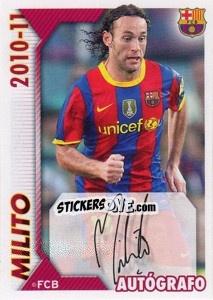 Sticker Milito (autografo) - FC Barcelona 2010-2011 n. 47 - Panini