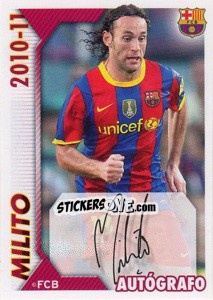 Sticker Milito (autografo) - FC Barcelona 2010-2011 - Panini