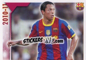 Cromo Adriano Correia in action (1 of 2) - FC Barcelona 2010-2011 - Panini