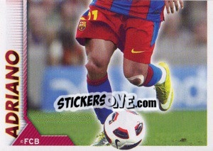 Sticker Adriano Correia in action (2 of 2) - FC Barcelona 2010-2011 n. 64 - Panini