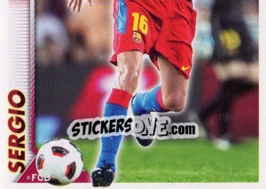 Sticker Sergio Busquets in action (2 of 2) - FC Barcelona 2010-2011 n. 70 - Panini