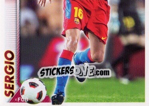 Cromo Sergio Busquets in action (2 of 2) - FC Barcelona 2010-2011 - Panini