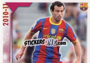 Sticker Mascherano in action (1 of 2) - FC Barcelona 2010-2011 n. 75 - Panini