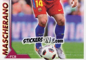 Sticker Mascherano in action (2 of 2) - FC Barcelona 2010-2011 n. 76 - Panini