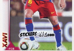 Cromo Xavi in action (2 of 2) - FC Barcelona 2010-2011 - Panini