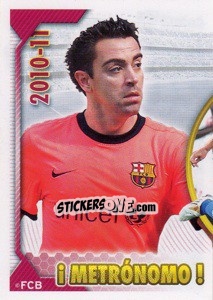 Sticker Xavi (Serie Oro) (! Metronomo !) (1 of 2) - FC Barcelona 2010-2011 n. 90 - Panini