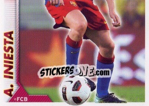 Sticker A.Iniesta in action (2 of 2) - FC Barcelona 2010-2011 n. 94 - Panini