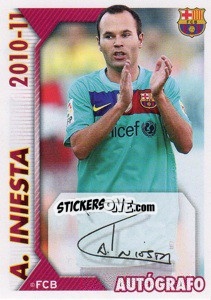 Sticker A.Iniesta (autografo) - FC Barcelona 2010-2011 n. 95 - Panini