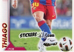 Figurina Thiago in action (2 of 2) - FC Barcelona 2010-2011 - Panini