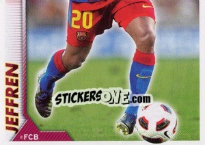 Sticker Jeffren in action (2 of 2) - FC Barcelona 2010-2011 n. 112 - Panini