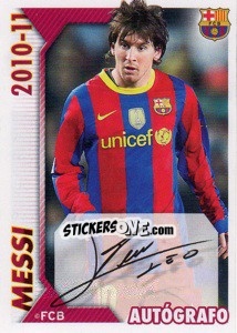 Sticker Messi (autografo) - FC Barcelona 2010-2011 n. 119 - Panini