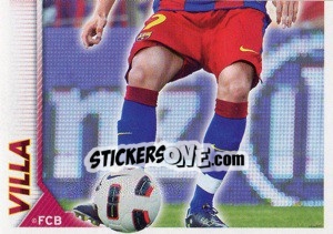 Sticker David Villa in action (2 of 2) - FC Barcelona 2010-2011 n. 124 - Panini