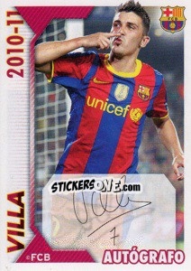 Sticker David Villa (autografo) - FC Barcelona 2010-2011 n. 125 - Panini