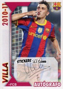 Figurina David Villa (autografo) - FC Barcelona 2010-2011 - Panini