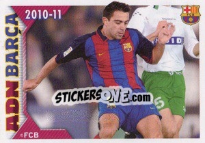 Sticker Xavi in action - FC Barcelona 2010-2011 n. 171 - Panini