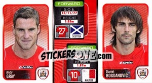Sticker Andy Gray / Daniel Bogdanovic  - Coca-Cola Championship 2009-2010 n. 16 - Panini