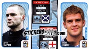 Sticker James Mcpake / Martin Cranie  - Coca-Cola Championship 2009-2010 n. 68 - Panini