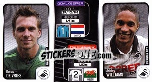 Sticker Dorus De Vries / Ashley Williams  - Coca-Cola Championship 2009-2010 n. 345 - Panini