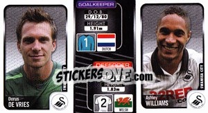 Figurina Dorus De Vries / Ashley Williams  - Coca-Cola Championship 2009-2010 - Panini