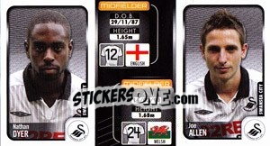 Sticker Nathan Dyer / Joe Allen  - Coca-Cola Championship 2009-2010 n. 354 - Panini