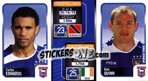 Sticker Carlos Edwards / Alan Quinn  - Coca-Cola Championship 2009-2010 n. 143 - Panini