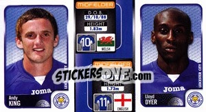 Sticker Andy King / Lloyd Dyer  - Coca-Cola Championship 2009-2010 n. 157 - Panini