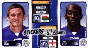 Cromo Andy King / Lloyd Dyer  - Coca-Cola Championship 2009-2010 - Panini