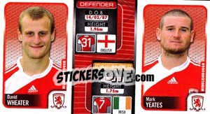 Sticker David Wheater / Mark Yeates  - Coca-Cola Championship 2009-2010 - Panini