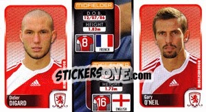 Sticker Didier Digard / Gary O'Neil  - Coca-Cola Championship 2009-2010 n. 172 - Panini