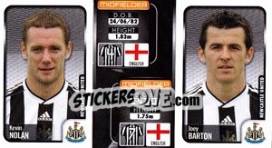 Sticker Kevin Nolan / Joey Barton  - Coca-Cola Championship 2009-2010 n. 182 - Panini