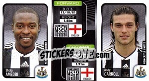 Sticker Shola Ameobi / Andy Carroll  - Coca-Cola Championship 2009-2010 n. 190 - Panini