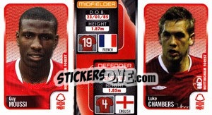 Sticker Guy Moussi / Luke Chambers  - Coca-Cola Championship 2009-2010 n. 210 - Panini