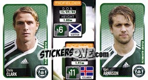 Sticker Chris Clark / Kári árnason  - Coca-Cola Championship 2009-2010 n. 240 - Panini