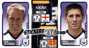 Sticker Chris Sedgwick / Veliche Shumulikoski  - Coca-Cola Championship 2009-2010 n. 255 - Panini