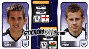 Sticker Darren Carter / Paul Parry  - Coca-Cola Championship 2009-2010 n. 256 - Panini