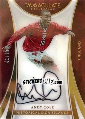 Sticker Andy Cole - Immaculate Soccer 2017 n. HS-ACO - Panini