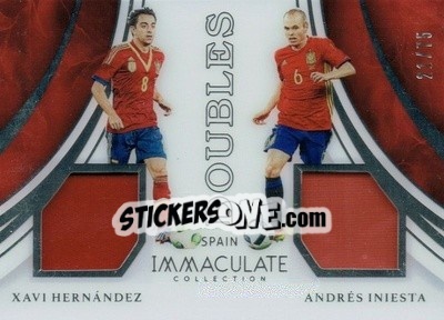 Sticker Xavi Hernandez / Andres Iniesta - Immaculate Soccer 2017 n. TD-SP1 - Panini