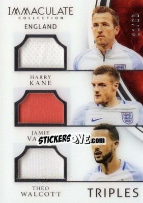 Sticker Harry Kane / Jamie Vardy / Theo Walcott - Immaculate Soccer 2017 n. TT-EN2 - Panini