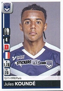 Sticker Jules Koundé - FOOT 2018-2019 - Panini