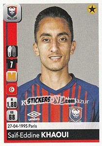 Sticker Saïf-Eddine Khaoui - FOOT 2018-2019 - Panini