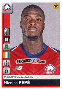 Sticker Nicolas Pépé - FOOT 2018-2019 n. 170 - Panini