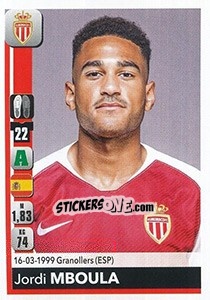 Cromo Jordi Mboula - FOOT 2018-2019 - Panini