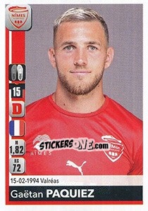 Sticker Gaëtan Paquiez - FOOT 2018-2019 n. 333 - Panini