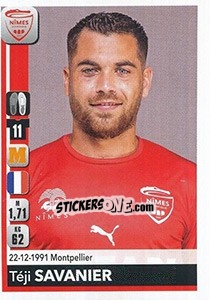 Sticker Téji Savanier - FOOT 2018-2019 n. 337 - Panini
