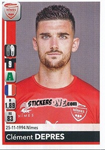 Sticker Clément Depres - FOOT 2018-2019 n. 343 - Panini