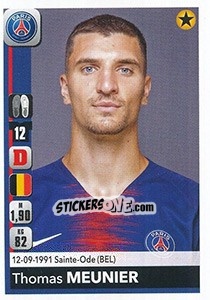 Sticker Thomas Meunier - FOOT 2018-2019 - Panini