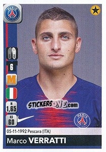 Sticker Marco Verratti - FOOT 2018-2019 n. 366 - Panini