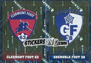 Cromo écussons (Clermont Foot 63 / Grenoble Foot 38)