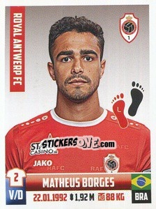 Sticker Matheus Borges - Belgian Pro League 2018-2019 n. 30 - Panini